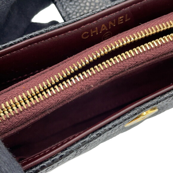 CHANEL Black Caviar Leather Logo Pouch - Picture 6 of 10